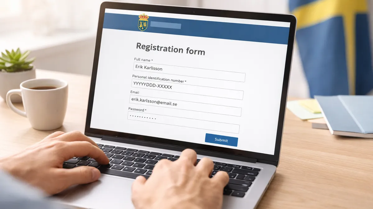 Registrera enskild firma på verksamt.se — logga in med BankID
